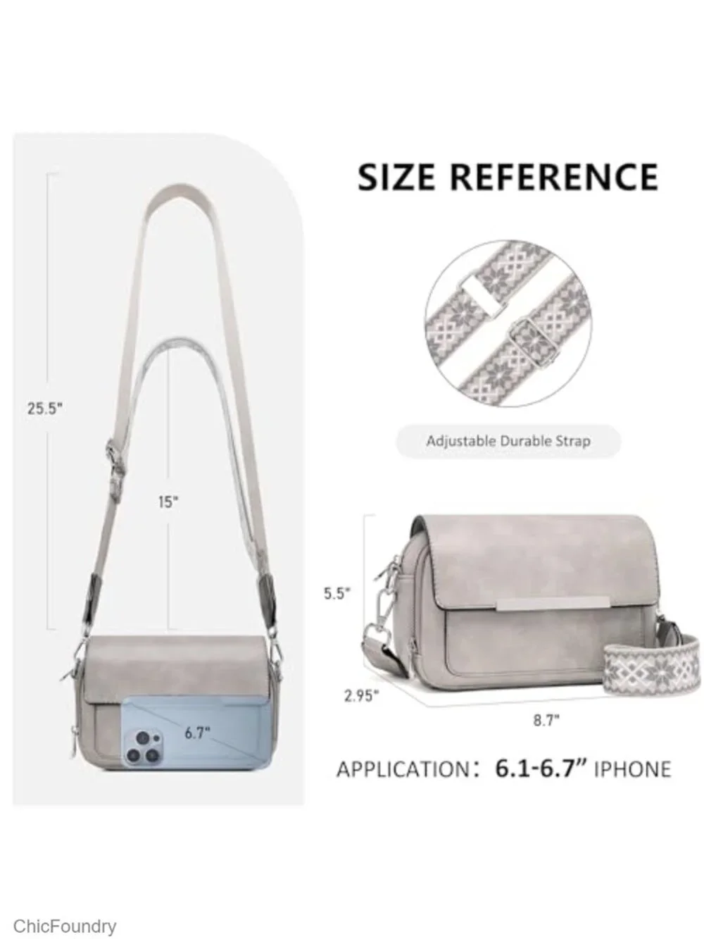 Small Crossbody Bag with RFID Blocking Card Slots Faux Leather Shoulder Handbag